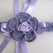 Fascia fascetta neonata uncinetto fiore lilla fatta a mano nascita battesimo cerimonia cotone handmade uncinetto