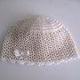 Cappellino crema unisex neonato neonata cotone all'uncinetto
