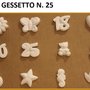 APPLICAZIONE GESSO NUMERO 25 PER ANNIVERSARIO MATRIMONIO ABBELLIMENTO SACCHETTO SCATOLA PORTA CONFETTI BARATTOLO