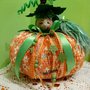 Zucca in stoffa decorazione Halloween arancione strega 