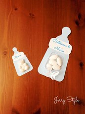 Scatolina porta confetti a forma di biberon nascita battesimo primo compleanno 