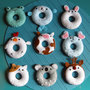 donuts kawaii - serie di 9 ciambelle realizzate a mano in feltro - simpatico gioco creativo