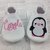 Scarpine ecopelle bianco Pinguino personalizzate con nome - Bimba Neonata 6/12 mesi - Suola antiscivolo