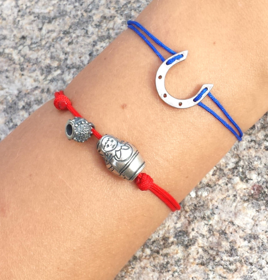 KIDULT Bracciale Donna A Bangle – Ferro Di Cavallo E Scritta “Luck” Con Cristallo, Acciaio 316L, Diametro 6 Cm