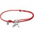 Bracciale di corda con pendente charm in argento Atleta, fatto a mano