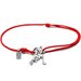 Bracciale di corda con pendente charm in argento Atleta, fatto a mano