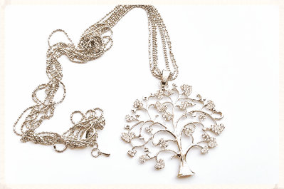 Collana Con Ciondolo Albero Della Vita Donna - Cristallo Zirconi - Portafortuna - Regalo