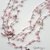 collana crochet a tre fili con quarzo rosa e perle in vetro