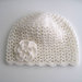 Cappellino neonata uncinetto lana merino color panna fatto a mano idea regalo corredino nascita battesimo cerimonia 