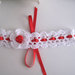 Fascia fascetta per capelli neonata bianca / rossa fatta a mano nascita battesimo cerimonia cotone handmade uncinetto