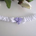 Fascia fascetta per capelli bianco/lilla neonata fatta a mano raso battesimo cerimonia nascita handmade