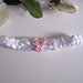 Fascia fascetta per capelli bianco/rosa neonata fatta a mano battesimo cerimonia nascita raso handmade