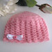 Cappellino neonata rosa "Hello Kitty" fatto a mano handmade idea regalo corredino nascita battesimo lana mohair uncinetto