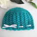 Cappellino neonato neonata unisex verde smeraldo fatto a mano handmade idea regalo corredino nascita lana mohair uncinetto