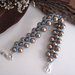 Bracciale "Intreccio" Bronzo/Azzurro in tessitura di perline con perle di vetro fatto a mano idea regalo handmade