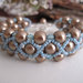 Bracciale "Intreccio" Bronzo/Azzurro in tessitura di perline con perle di vetro fatto a mano idea regalo handmade