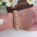 Bracciale "Crystal Rose Gold" in tessitura di perline con perle Swarovski fatto a mano idea regalo handmade