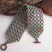 Bracciale "Antares" Bronzo/Turchese fatto a mano tessitura perline idea regalo handmade