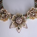 Collier girocollo "Flora" in tessitura di perline con ambra naturale gioielli fatto a mano idea regalo handmade