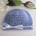 Cappellino azzurro neonato fatto a mano idea regalo corredino nascita battesimo cerimonia lana uncinetto
