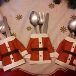 Decorazioni Tavola Natale Fai Da Te Cappellini Di Babbo Natale Portaposate - Set Di 20 Mini Cappelli In Tessuto Per Decorazioni Natalizie Decorazioni Tavola Natale 20 Pezzi