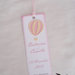etichette segnaposto segnalibro battesimo mongolfiera rosa personalizzabile
