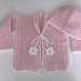 Completino coordinato neonata golfino + cappellino fatto a mano idea regalo nascita corredino lana rosa uncinetto