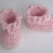 Scarpine stivaletti rosa neonata fatte a mano nascita corredino idea regalo lana uncinetto