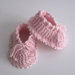 Scarpine lana rosa neonata fatte a mano idea regalo nascita corredino uncinetto 