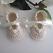 Scarpine crema/avorio fatte a mano battesimo cerimonia nascita idea regalo neonata uncinetto