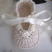 Scarpine crema/avorio fatte a mano battesimo cerimonia nascita idea regalo neonata uncinetto
