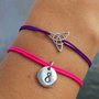 Bracciale di corda con pendente charm in argento Quadrifoglio e Infinito, fatto a mano