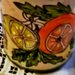 Porta mestoli di ceramica dipinto a mano con limoni, arance e foglie 3° accessorio del completo limoni 
