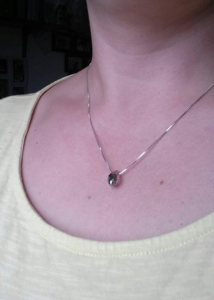 Silvora Collana Argento S925 Catena a Y con Ciondolo Pietra Portafortuna Regolabile Lacrima Cubic Zirconia Collana Pietre Dodici Mesi Collana Pietra Sintetica in Argento Birthstone