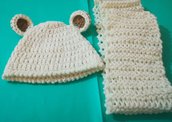 Cappellino  e sciarpa  bebè neonato crochet