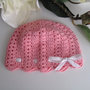Cappellino rosa neonata uncinetto