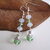Orecchini cristallo verde peridot & white opal