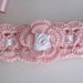 Set rosa/bianco scarpine + fascia uncinetto