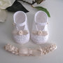 Set bianco/crema neonata uncinetto
