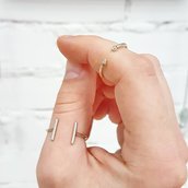 Anello in argento Connection per falangi, fatto a mano, regolabile