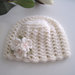 Cappellino neonata uncinetto lana merinos color panna fatto a mano idea regalo corredino nascita battesimo cerimonia handmade crochet 