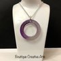 Collana resina cerchio sfumature di viola 