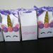 Scatolina completa confetti bigliettino unicorno viso occhi fiori corno glitter segnaposto nascita battesimo bimba compleanno