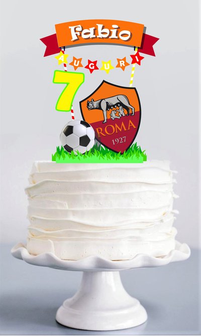 Topper per torta di compleanno personalizzato per calcio