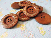Set di 4 bottoni in legno 40 mm 4 fori,handmade,fai da te,pulsanti di grandi dimensioni.