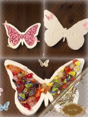 Portaconfetti porta caramelle marshmallows in polistirolo farfalla nomi varie forme segnaposto decorazioni in polistirolo 