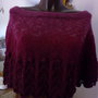 Poncho donna bordeaux. Coprispalle donna