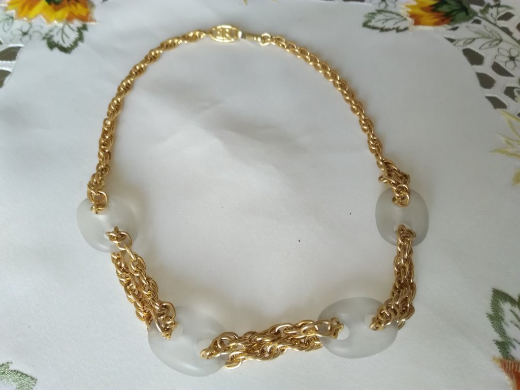 OFFERTA Collana In Metallo Dorato Opaco Vintage Anni 70 80