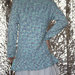 Maglione azzurro screziato fatto a mano-UnicOrn
