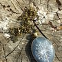 Collana con ciondolo dente di leone bianco e nero, gioielli natura per regalo di compleanno